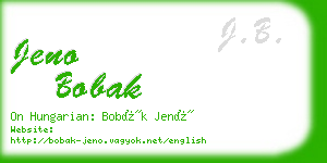 jeno bobak business card